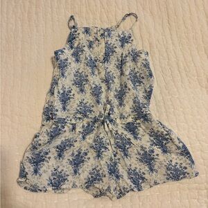 Polo Ralph Lauren Girls Romper 3T Blue White Floral July 4th Summer Beach